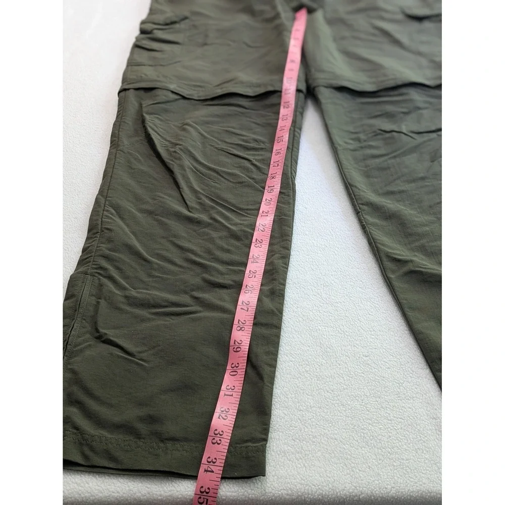 Cabelas Mens Convertible Pants 36x34 Green Lightweight Nylon Zip Off